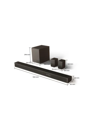 Hisense AX5100G Barra de Sonido 5.1 y 7 Altavoces con Subwoofer Bluetooth Negro