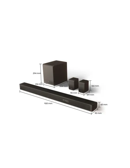 Hisense AX5100G Barra de Sonido 5.1 y 7 Altavoces con Subwoofer Bluetooth Negro