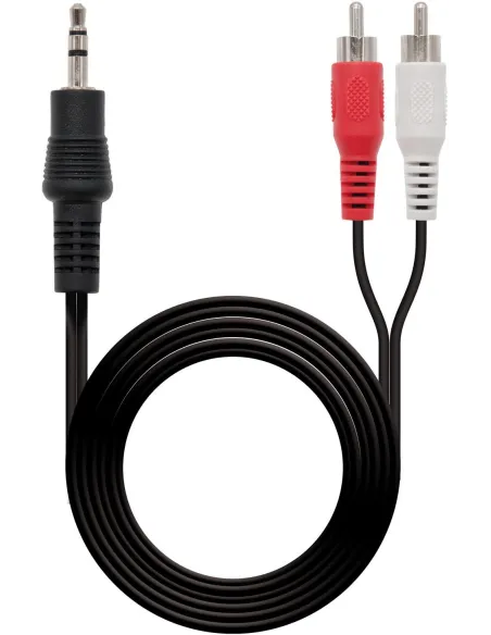 NanoCable 10.24.0301 Cable Audio Estéreo Jack 3.5 a 2x RCA Macho/Macho 1.5m Negro