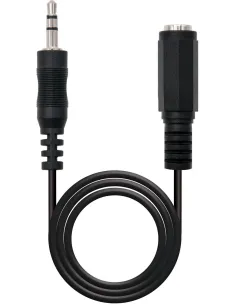 Nanocable 10.24.0205 Cable Audio Estéreo Jack 3.5mm Macho/Hembra 5m Negro-CABL25136