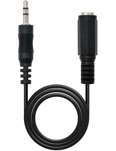 Nanocable 10.24.0205 Cable Audio Estéreo Jack 3.5mm Macho/Hembra 5m Negro