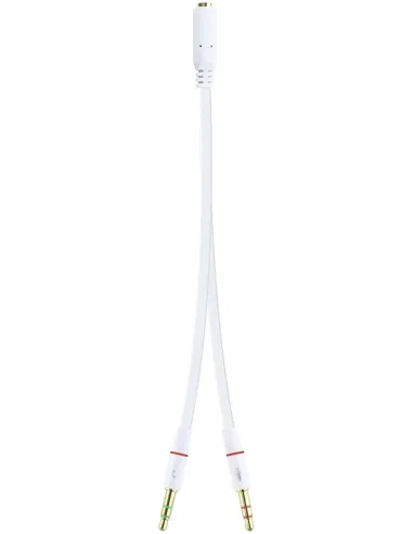 Nanocable 10.24.1203 Cable Audio Jack 3.5 a 2x Jack 3.5 Macho/Hembra 20cm Blanco