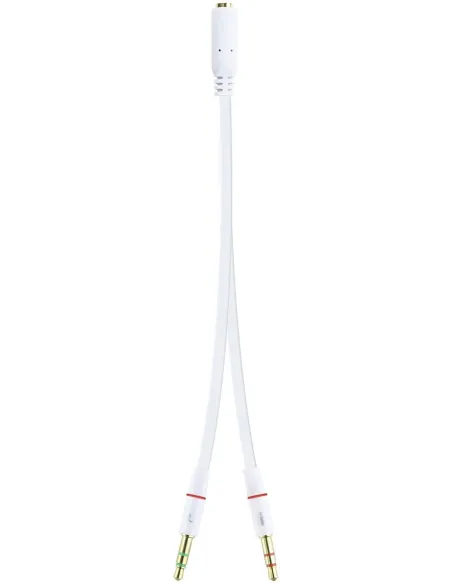 Nanocable 10.24.1203 Cable Audio Jack 3.5 a 2x Jack 3.5 Macho/Hembra 20cm Blanco