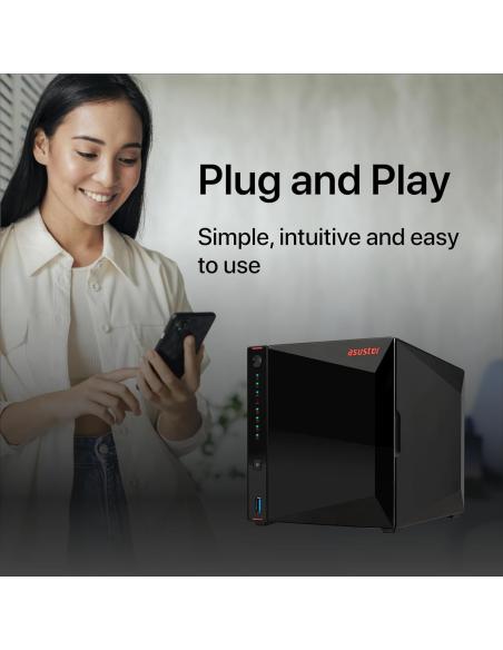 Asustor AS5404T Servidor de Almacenamiento NAS Ethernet Negro