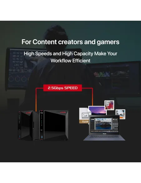 Asustor AS5402T Servidor de Almacenamiento NAS Ethernet Negro
