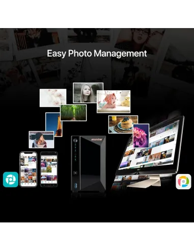 Asustor Drivestor 2 Pro Gen2 AS3302T V2 NAS 2 Bahías Negro