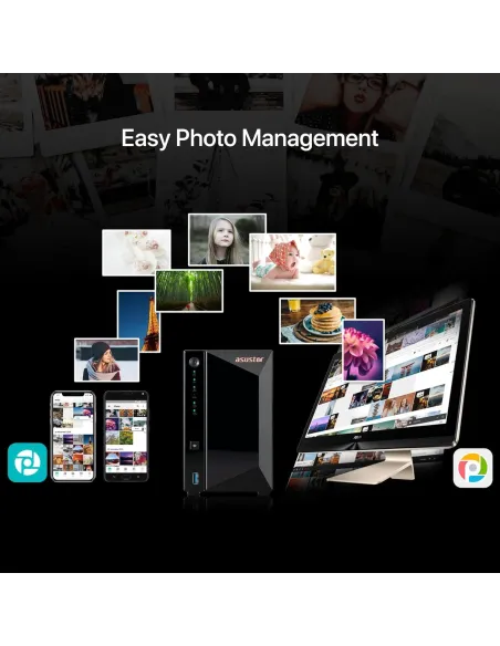 Asustor Drivestor 2 Pro Gen2 AS3302T V2 NAS 2 Bahías Negro