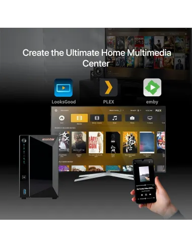 Asustor Drivestor 2 Pro Gen2 AS3302T V2 NAS 2 Bahías Negro