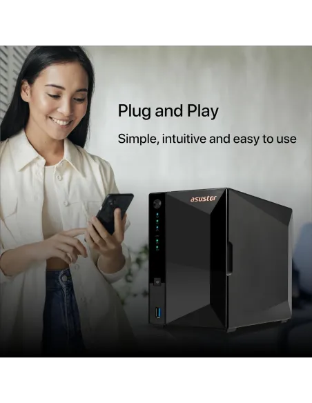 Asustor Drivestor 2 Pro Gen2 AS3302T V2 NAS 2 Bahías Negro
