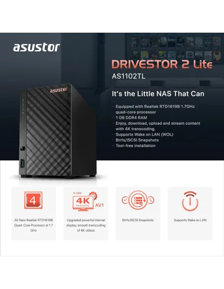 Asustor Drivestor 2 Lite NAS 2 Bahías