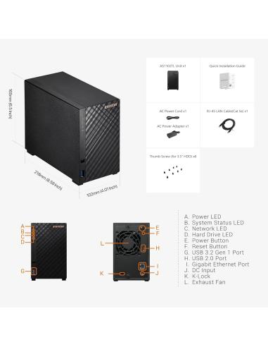 Asustor Drivestor 2 Lite NAS 2 Bahías
