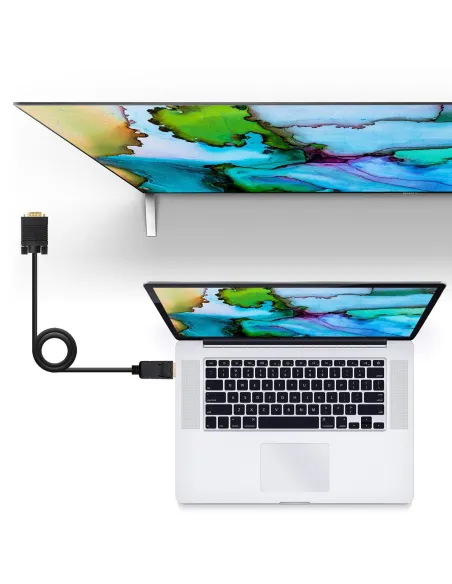 Nanocable 10.15.4402 Cable Conversor DisplayPort a VGA 2M Negro