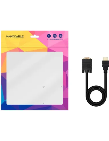 Nanocable 10.15.4348 Cable Conversor HDMI a VGA Macho/Macho 1.8M Negro