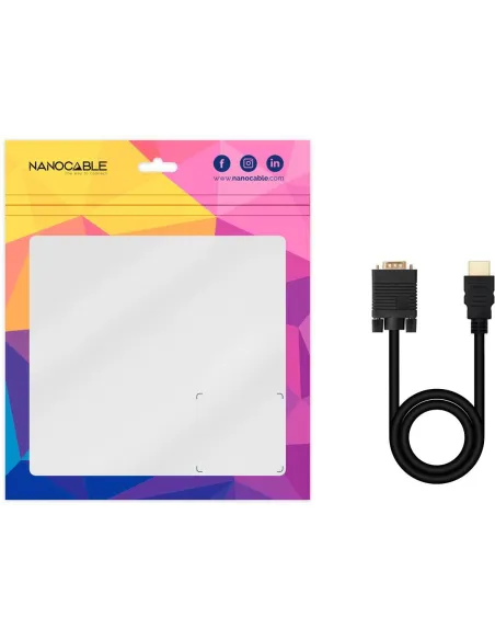 Nanocable 10.15.4348 Cable Conversor HDMI a VGA Macho/Macho 1.8M Negro