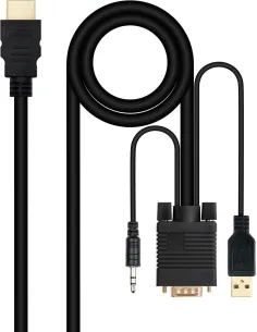 Nanocable 10.15.4350 Cable Conversor HDMI a VGA/Audio/USB A 1.8M Negro-AISCCI0681