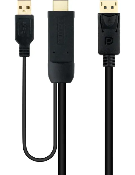 Nanocable 10.15.4352 Cable Conversor HDMI a DisplayPort Macho/Macho 1.8M Negro