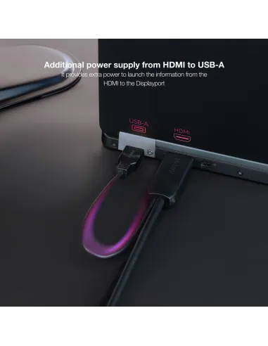 Nanocable 10.15.4352 Cable Conversor HDMI a DisplayPort Macho/Macho 1.8M Negro
