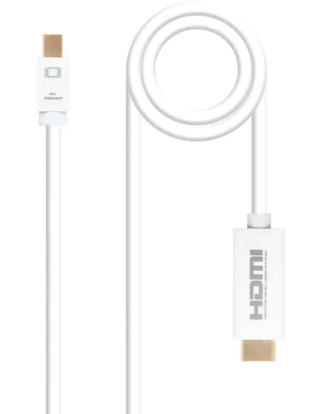 Nanocable 10.15.4002 Cable Conversor Mini DisplayPort a HDMI Macho/Macho 2M Blanco