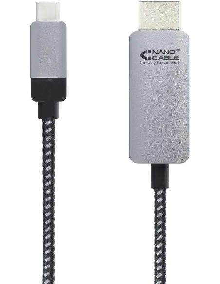 Nanocable 10.15.5102 Cable Conversor USB-C a HDMI Macho/Macho 1.8m Negro