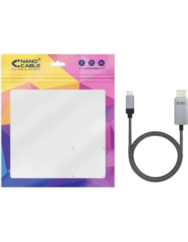 Nanocable 10.15.5102 Cable Conversor USB-C a HDMI Macho/Macho 1.8m Negro