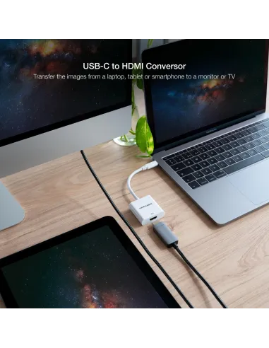 Nanocable Cable Conversor USB-C a HDMI 4K Macho/Hembra 15cm