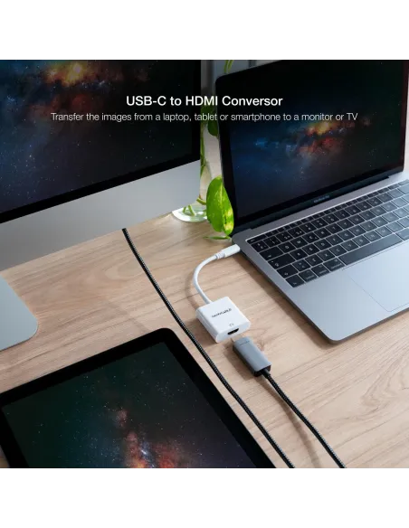 Nanocable Cable Conversor USB-C a HDMI 4K Macho/Hembra 15cm