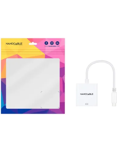 Nanocable Cable Conversor USB-C a HDMI 4K Macho/Hembra 15cm