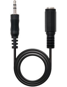 Nanocable 10.24.0203 Cable de Audio Jack 3.5 Macho/Hembra 3m Negro-CABL26177
