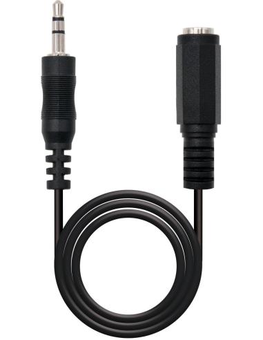 Nanocable 10.24.0203 Cable de Audio Jack 3.5 Macho/Hembra 3m Negro