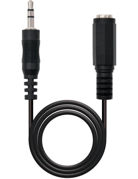 Nanocable 10.24.0203 Cable de Audio Jack 3.5 Macho/Hembra 3m Negro