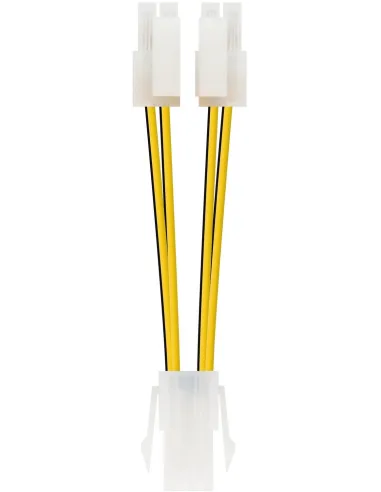 Nanocable 10.19.1401 Cable Duplicador de Alimentación CPU 4 Pines Hembra a 4+4 Pines Macho 15cm