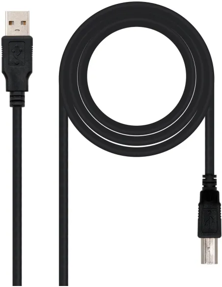 Nanocable 10.01.0102-BK Cable Impresora USB 2.0 Tipo A/B Macho/Macho 1M Negro