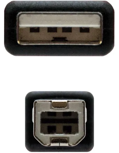 Nanocable 10.01.0102-BK Cable Impresora USB 2.0 Tipo A/B Macho/Macho 1M Negro