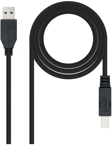Nanocable 10.01.0802-BK Cable Impresora USB 3.0 Tipo A/B Macho/Macho 2M Negro