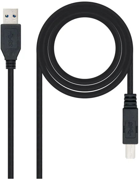 Nanocable 10.01.0802-BK Cable Impresora USB 3.0 Tipo A/B Macho/Macho 2M Negro
