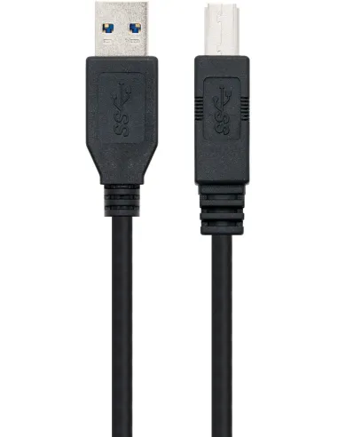 Nanocable 10.01.0802-BK Cable Impresora USB 3.0 Tipo A/B Macho/Macho 2M Negro
