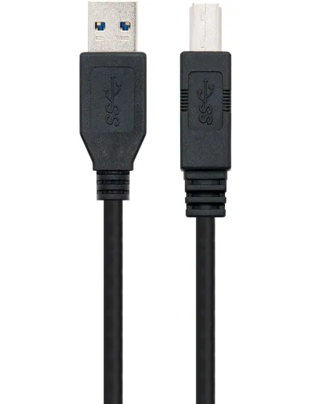 Nanocable 10.01.0802-BK Cable Impresora USB 3.0 Tipo A/B Macho/Macho 2M Negro