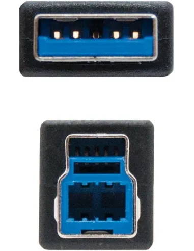 Nanocable 10.01.0802-BK Cable Impresora USB 3.0 Tipo A/B Macho/Macho 2M Negro