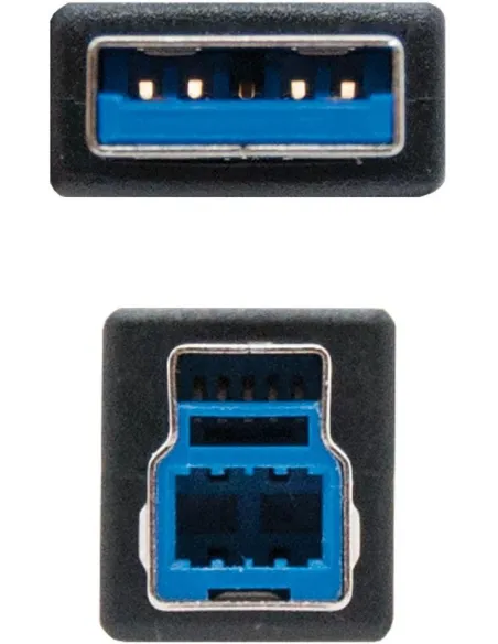 Nanocable 10.01.0802-BK Cable Impresora USB 3.0 Tipo A/B Macho/Macho 2M Negro