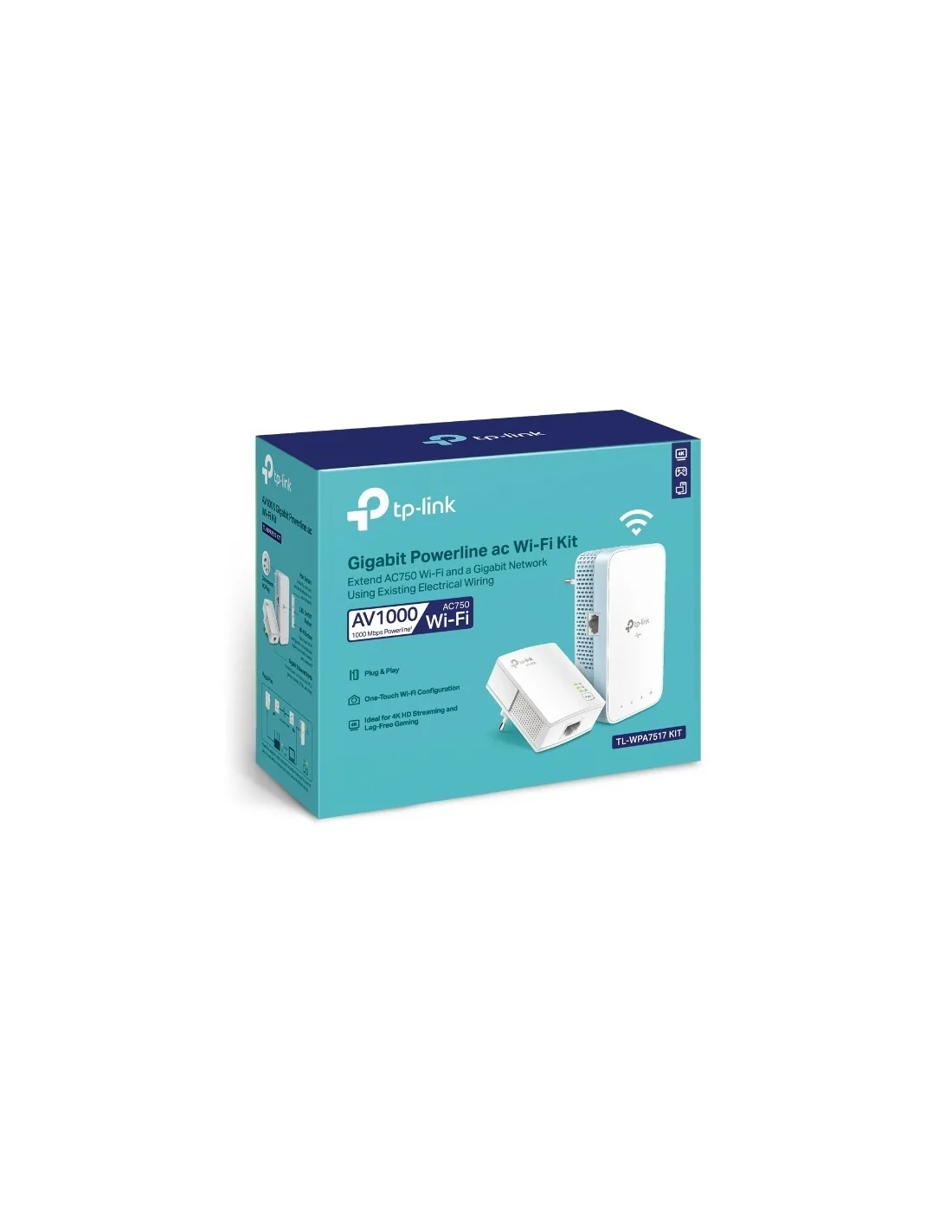 TP-Link TL-WPA7517 KIT PLC Powerline Red Eléctrica AV1000 + WiFi AC750 Con Puerto Gigabit