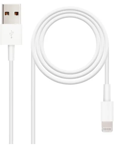 Nanocable 10.10.0402 Cable Lightning a USB 2.0 Macho/Macho 2M Blanco