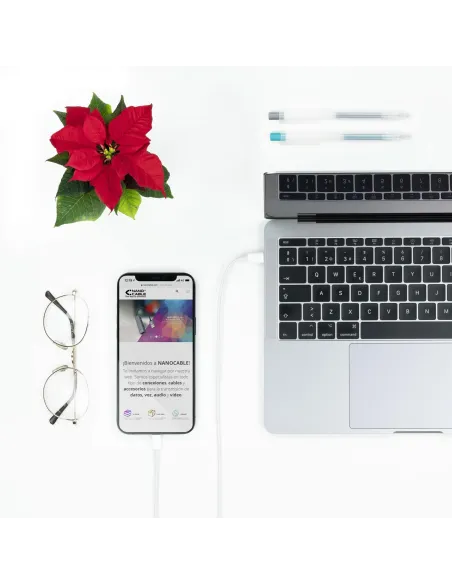 Nanocable 10.10.0600 Cable Lightning a USB-C Macho/Macho 50cm Blanco