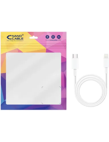Nanocable 10.10.0601 Cable Lightning a USB-C Macho/Macho 1M Blanco