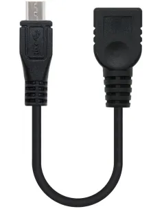 Nanocable 10.01.3500 Cable OTG USB 2.0 Micro USB-B a USB-A Macho/Hembra 15cm Negro-CABL27895