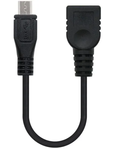 Nanocable 10.01.3500 Cable OTG USB 2.0 Micro USB-B a USB-A Macho/Hembra 15cm Negro