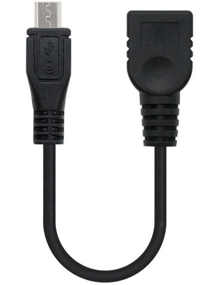 Nanocable 10.01.3500 Cable OTG USB 2.0 Micro USB-B a USB-A Macho/Hembra 15cm Negro