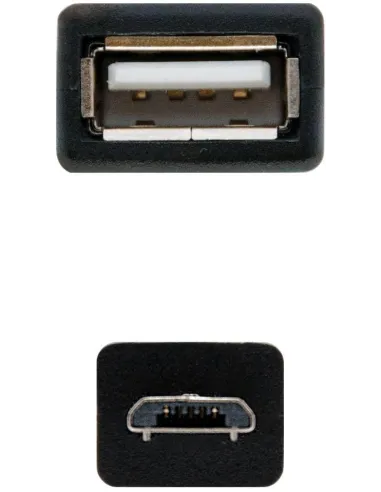 Nanocable 10.01.3500 Cable OTG USB 2.0 Micro USB-B a USB-A Macho/Hembra 15cm Negro