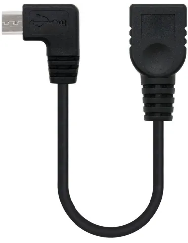 Nanocable 10.01.3600 Conversor de Imagen OTG USB 2.0 Micro-B a USB A Macho/Hembra 15cm Negro