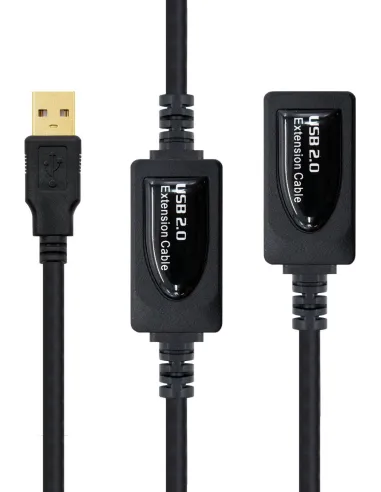 Nanocable 10.01.0212 Cable Prolongador USB-A 2.0 Macho/Hembra 10M Negro
