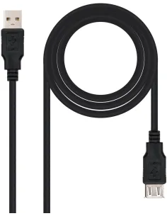 Nanocable 10.01.0202-BK Cable Prolongador USB-A 2.0 Macho/Hembra 1M Negro-CABL36519